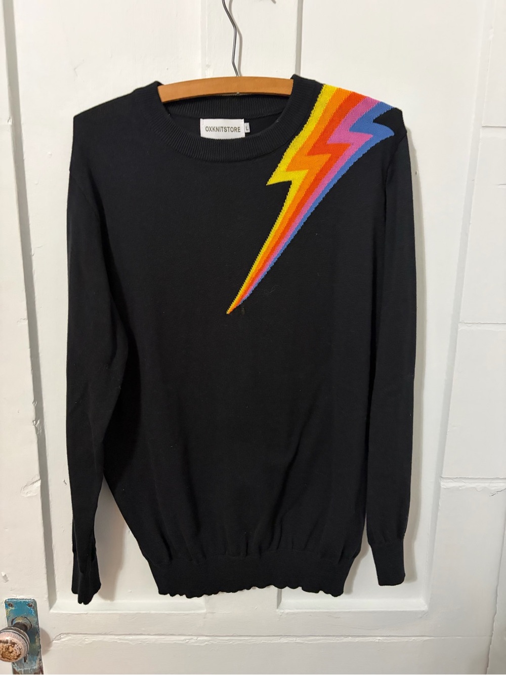OXKNIT 1960's Retro Knit
Womens Black Lightning sweater